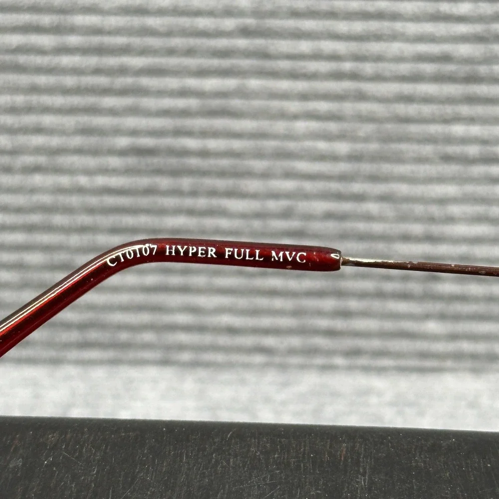 Magnivision Y2k Reading Glasses +1.50 Oval Burgundy Metal CT0107 Hyper Full MVC